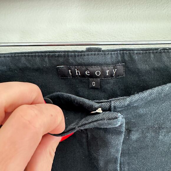 Theory Sugar Dress Pants in Black Canvas 0 - Picture 6 of 10